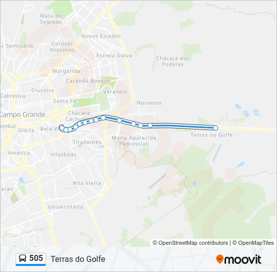505 Bus Line Map