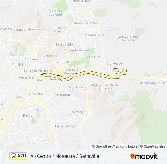 Mapa de 520 de autobús
