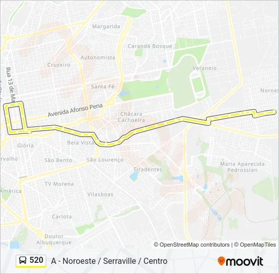 520 Bus Line Map