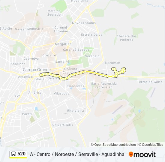 Mapa de 520 de autobús