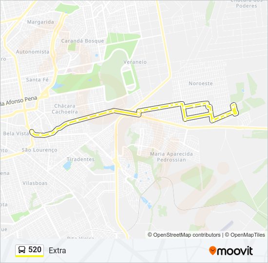 Mapa de 520 de autobús