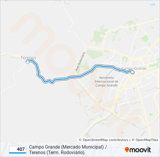 Mapa de 407 de autobús