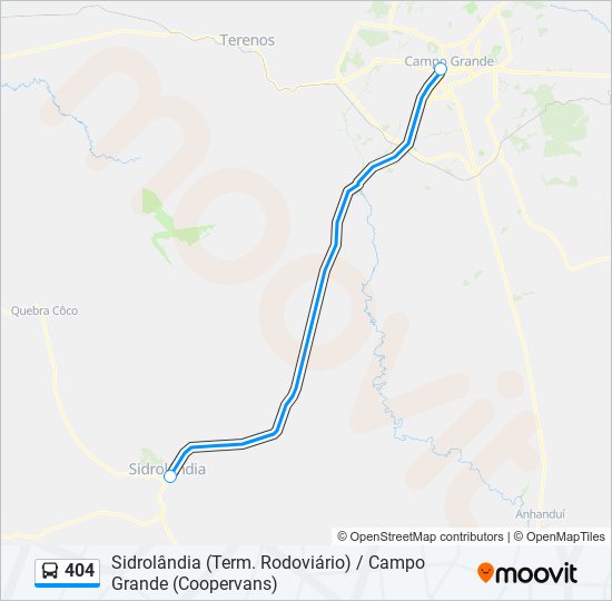 Mapa de 404 de autobús