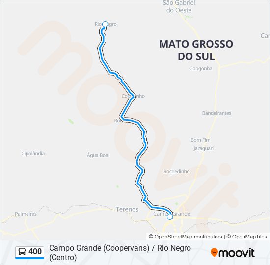 Mapa de 400 de autobús