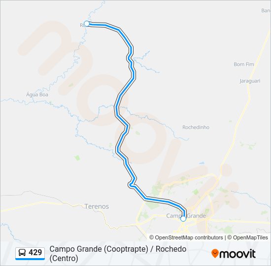 Mapa da linha 429 de ônibus