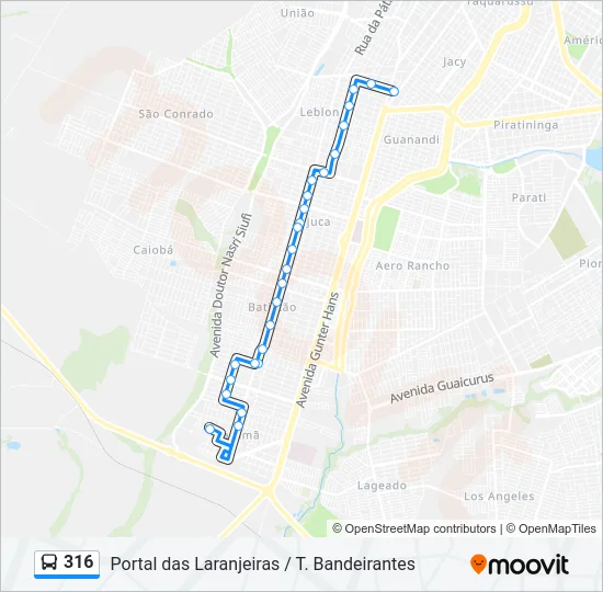 316 Bus Line Map