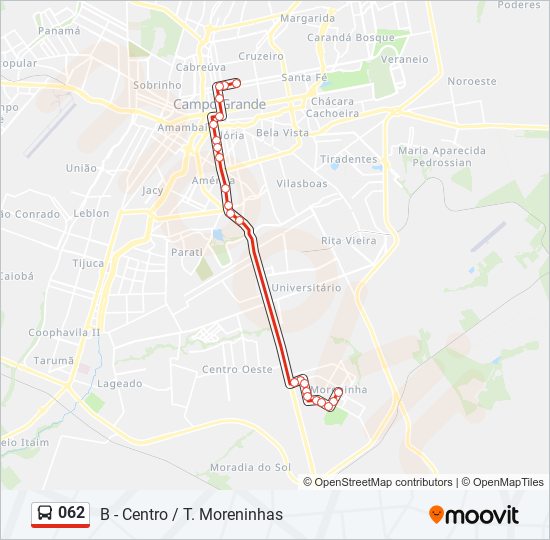 Mapa de 062 de autobús