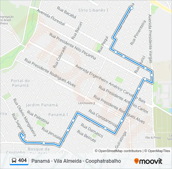 404 Bus Line Map