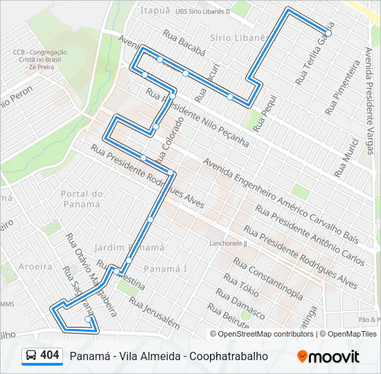 404 Bus Line Map