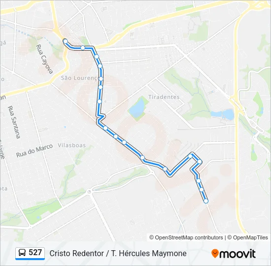 527 Bus Line Map