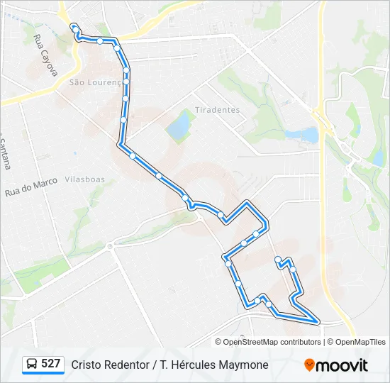 527 Bus Line Map