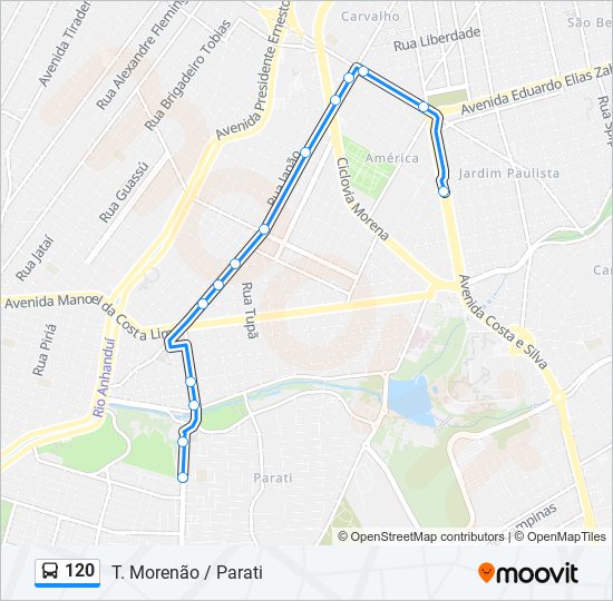 Mapa de 120 de autobús