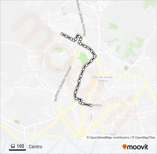 Mapa de 102 de autobús
