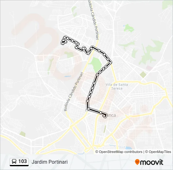 103 Bus Line Map