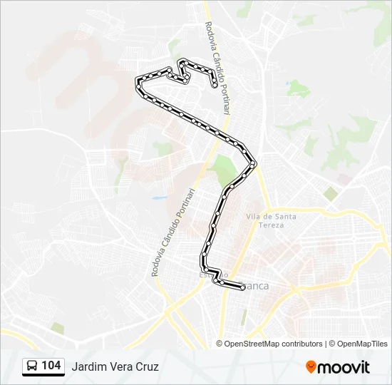 104 Bus Line Map