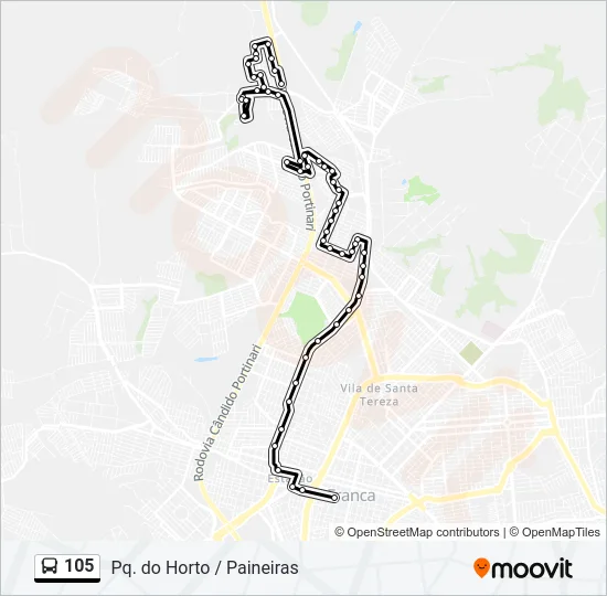 105 Bus Line Map