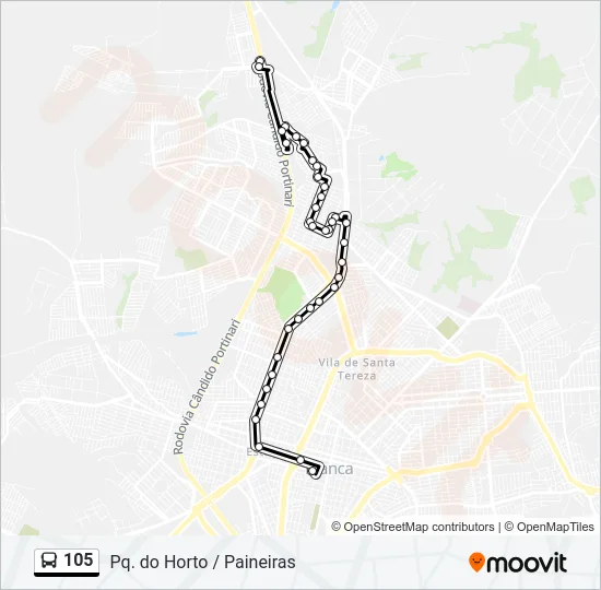 105 Bus Line Map