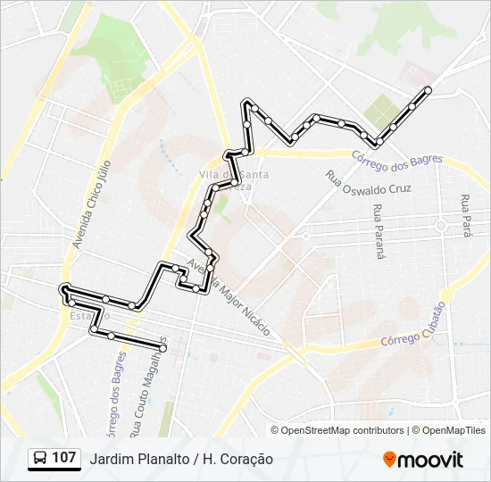 107 Bus Line Map