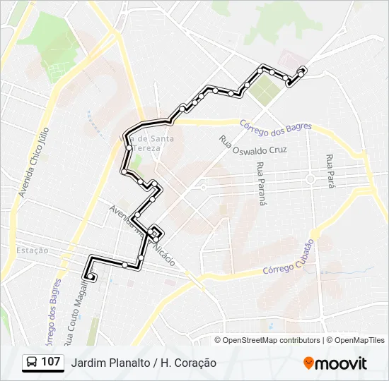 107 Bus Line Map