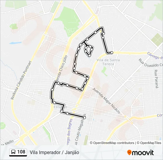 108 Bus Line Map