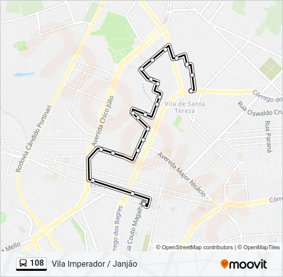 108 Bus Line Map