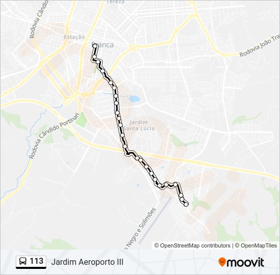 113 Bus Line Map