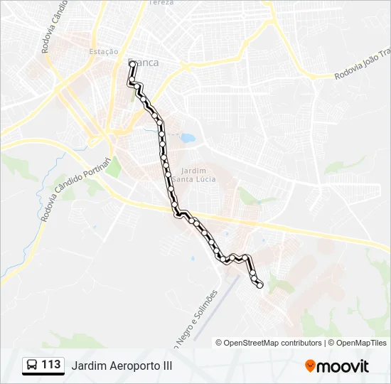 113 Bus Line Map
