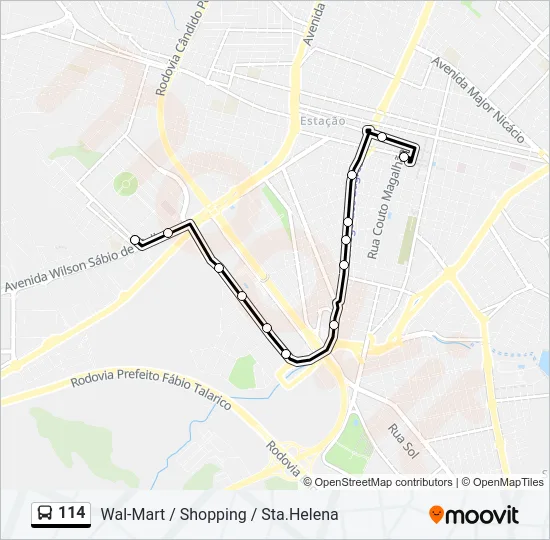 114 Bus Line Map