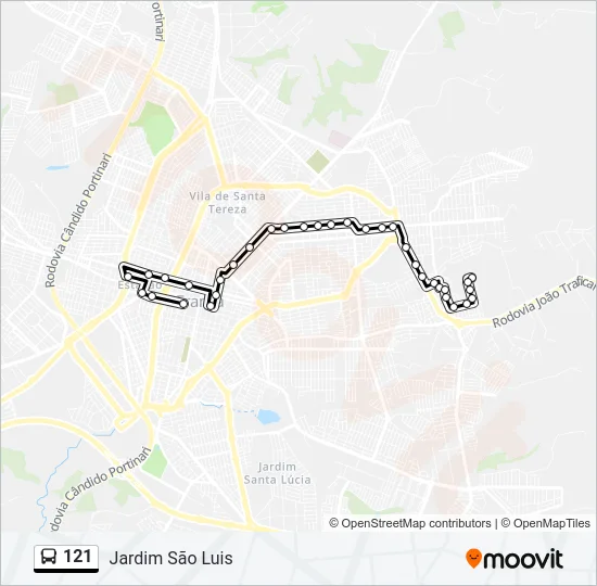 121 Bus Line Map