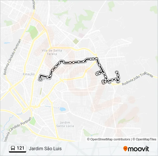 121 Bus Line Map