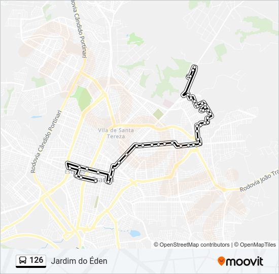 Mapa da linha 126 de ônibus