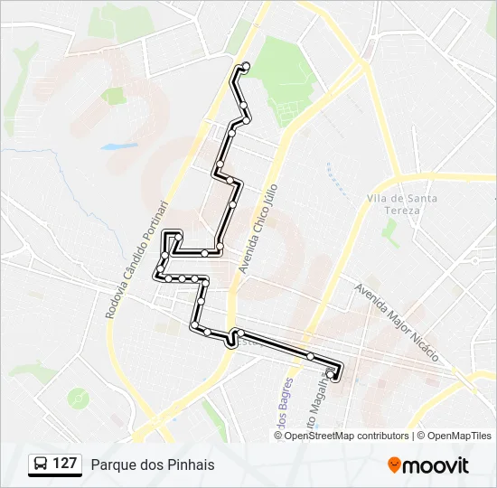 127 Bus Line Map