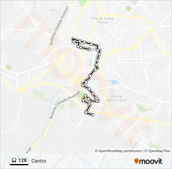 128 Bus Line Map