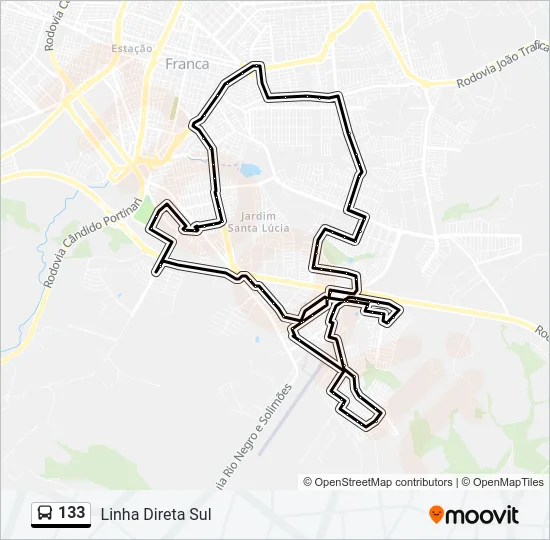 133 Bus Line Map