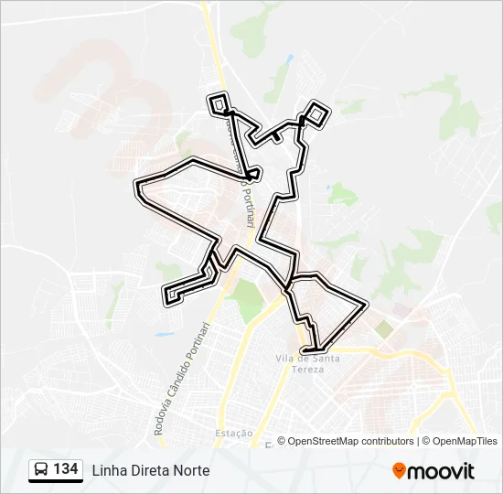 134 Bus Line Map