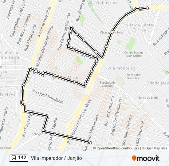 142 Bus Line Map