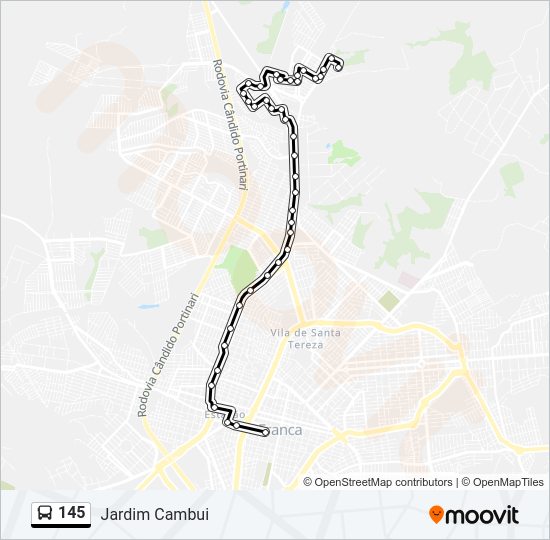 145 Bus Line Map