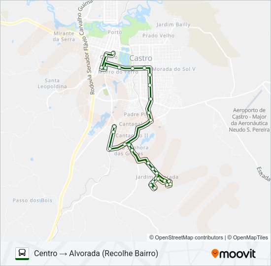 Mapa da linha L05 CENTRO / ALVORADA de ônibus