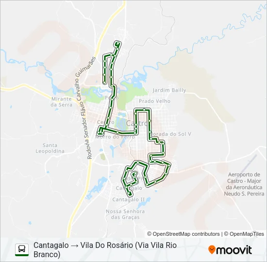 L24 CANTA GALO / VILA DO ROSÁRIO (VIA VILA RIO BRANCO) Bus Line Map