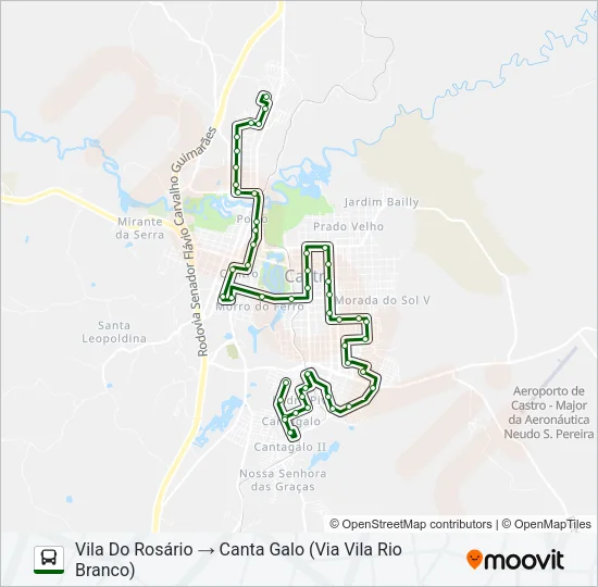 L24 CANTA GALO / VILA DO ROSÁRIO (VIA VILA RIO BRANCO) Bus Line Map