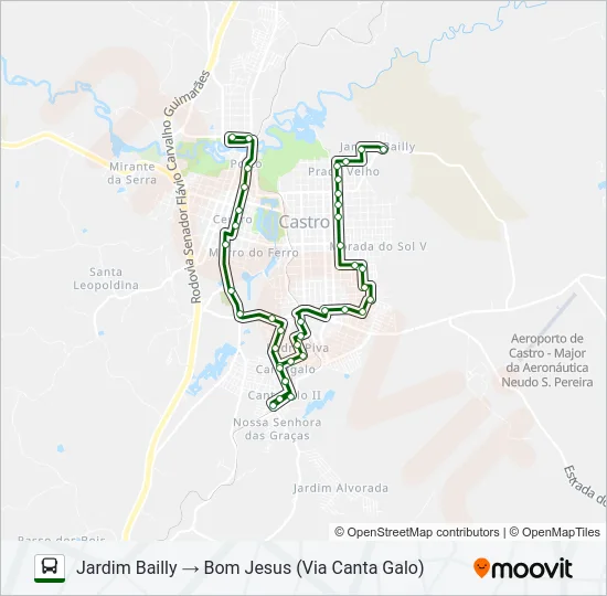 L02 JARDIM BAILLY / BOM JESUS (VIA CANTA GALO) Bus Line Map