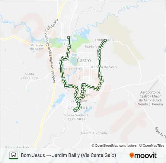 L02 JARDIM BAILLY / BOM JESUS (VIA CANTA GALO) Bus Line Map