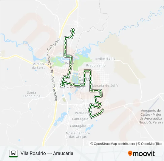 L03 ARAUCÁRIA / VILA ROSÁRIO (VIA VILA RIO BRANCO) Bus Line Map
