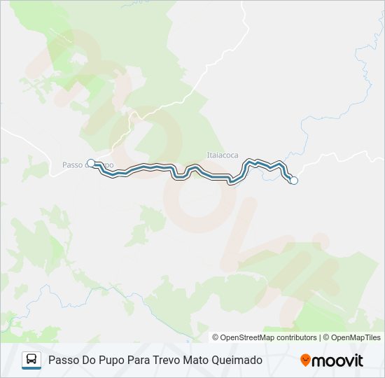 Mapa da linha 045 ITAIACOCA de ônibus