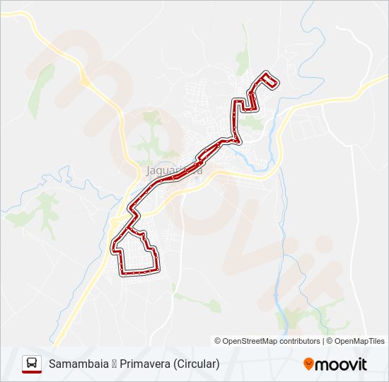 Mapa da linha 001 CIRCULAR SAMAMBAIA / PRIMAVERA de ônibus