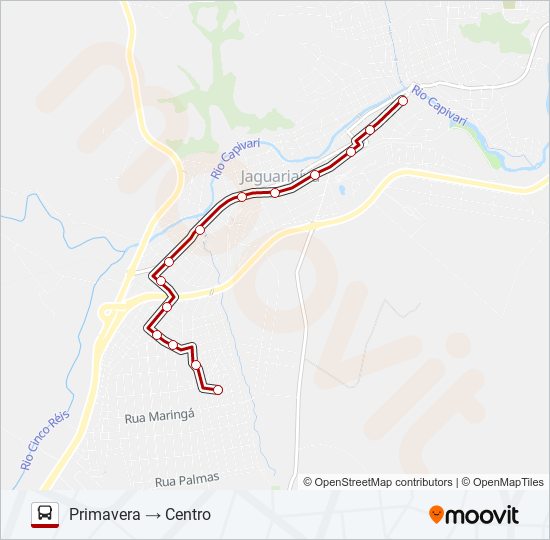 Mapa de 001 CIRCULAR SAMAMBAIA / PRIMAVERA de autobús