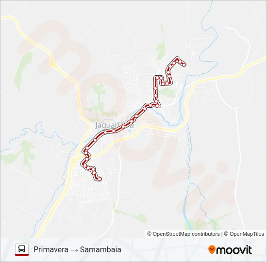 001 CIRCULAR SAMAMBAIA / PRIMAVERA Bus Line Map