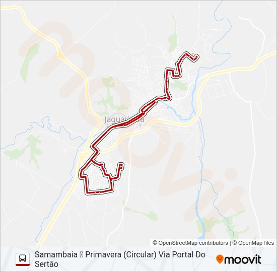 Mapa da linha 001 CIRCULAR SAMAMBAIA / PRIMAVERA de ônibus