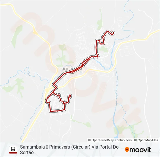 001 CIRCULAR SAMAMBAIA / PRIMAVERA Bus Line Map