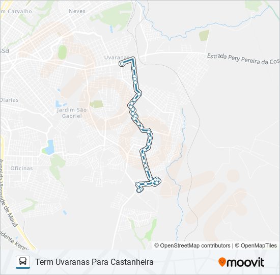 Mapa da linha 193 CASTANHEIRA de ônibus